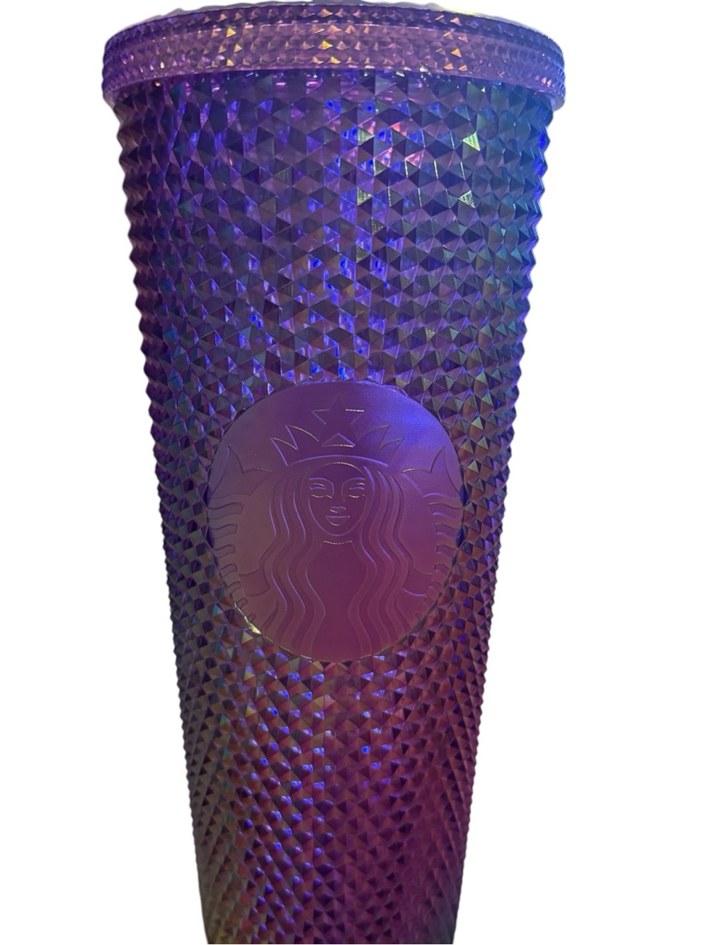 Starbucks 2022 NEW Purple Studded Oil Slick 24 Oz Iridescent Tumbler with Straw - Picture 4 of 6